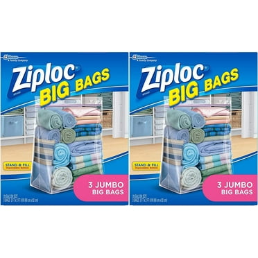 Hefty OneZip Big Bags XXL-3 Storage Slider Bags w/ Handles 22 Gallon NEW Rare!